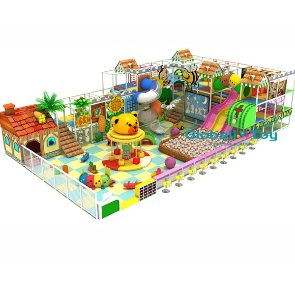 Soft Play Equipment Factory - Jungle Theme Double Slide Playground