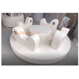 Play Area Supplier - White Soft Play Merry Go Round Set