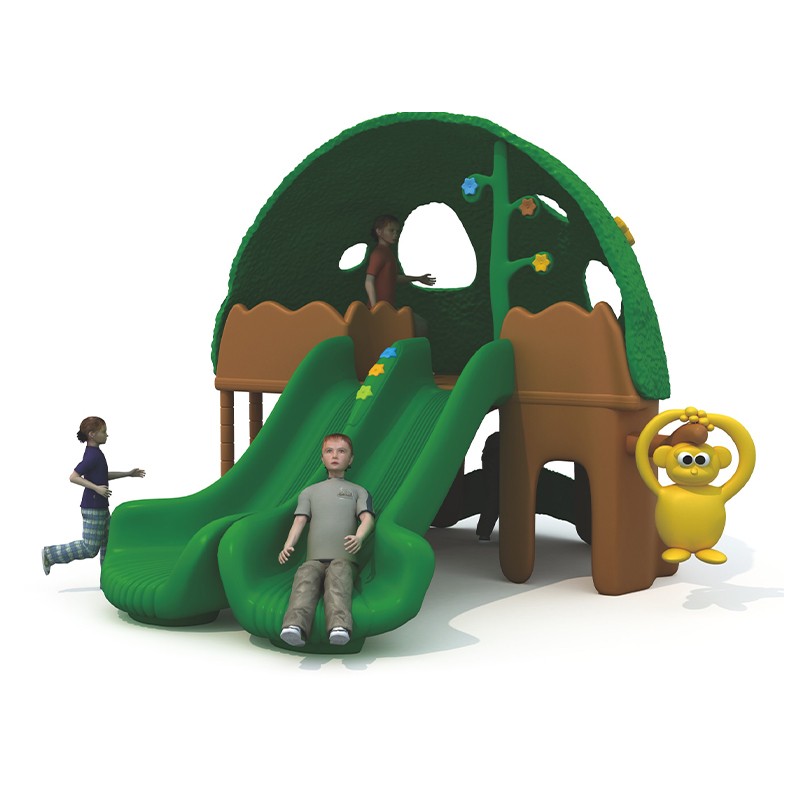 Playground Equipment Supplier - Tree Model Plastic Playhouse with Slide