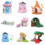 Playhouse Manufacturer - Non-toxic Modern Tree Playhouse with Slide