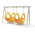 Swing Set Manufacturer - Orange Fish Shaped Steel Plastic Swing