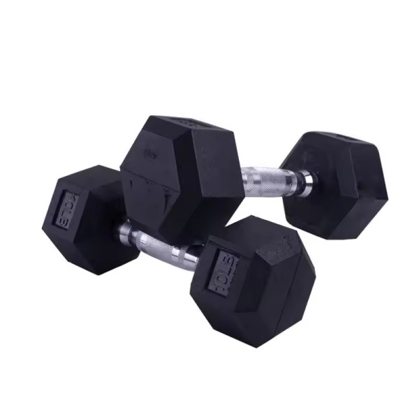 Gym Dumbbell Manufacturer - Black Hexagonal Adhesive Iron