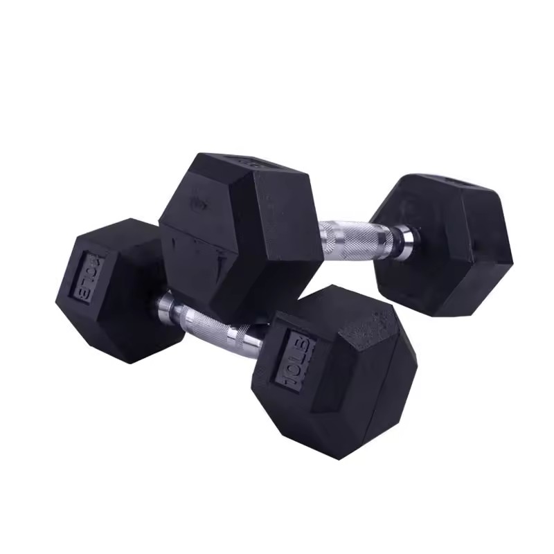Gym Dumbbell Manufacturer - Black Hexagonal Adhesive Iron