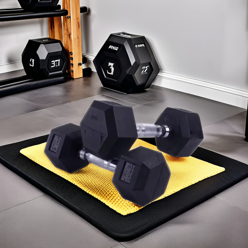 Portable Dumbbell Factory - Hexagonal Rubber Arm Training