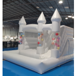 Bounce House Factory - Custom White Pink Balloon Jumper Castle