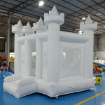 Bounce House Factory - White Inflatable Castle with Mini Slide