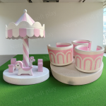 Carousel Ride Manufacturer - White Electric Motorized Merry Go Round
