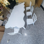 Party Equipment Manufacturer - Wave Square Table with White Chair