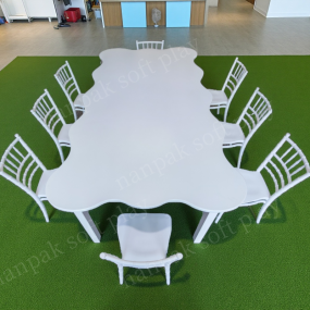 Folding Table Factory - Wave Shape Foldable Table with Chairs