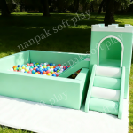 Playground Equipment Manufacturer - Spring Green Castle Ball Pit Set