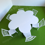 Wood Table Factory - White Plum Blossom Shape Kindergarten Table