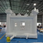 Bounce House Factory - White Inflatable Castle with Mini Slide