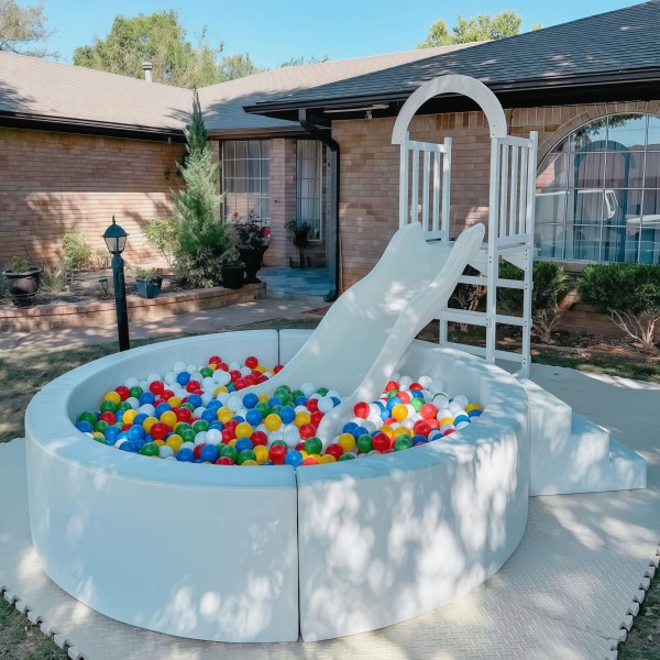 Ball Pool Set Factory - White Ball Pit Slide Ladder Set for Kids