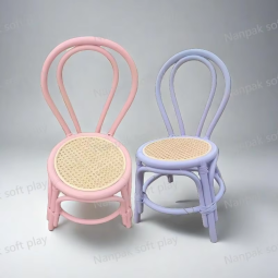 Rattan Chair Factory - Blue Pink Wicker Rattan Dining Bow Chairs