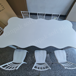 Party Equipment Manufacturer - Wave Square Table with White Chair