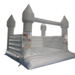 Bounce House Factory - Custom White Pink Balloon Jumper Castle