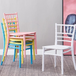 Chiavari Chair Factory - White Pink Clear Rattan Acrylic Chairs