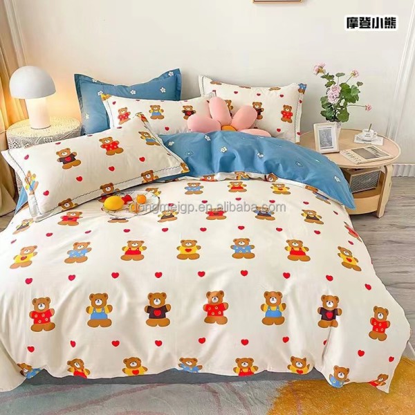 Duvet Set Factory - 100% Polyester Peach Bedding 4 Piece Set