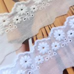 Cotton Lace Supplier - Vintage Ivory Embroidery Tulle Fabric