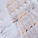 Cotton Lace Supplier - Vintage Ivory Embroidery Tulle Fabric