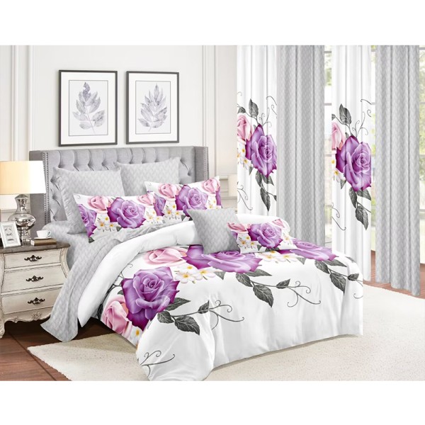 Curtain Bedding Set Supplier - Factory 10 Pieces Plant Printed