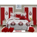 Curtain Bedding Set Supplier - Wholesale 24 Pieces Queen Size