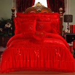 Wedding Bedding Set Factory - Luxury 4-Piece Red Embroidery