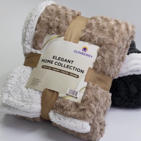 Throw Blanket Supplier - Cheap Fluffy Shaggy Blue Color