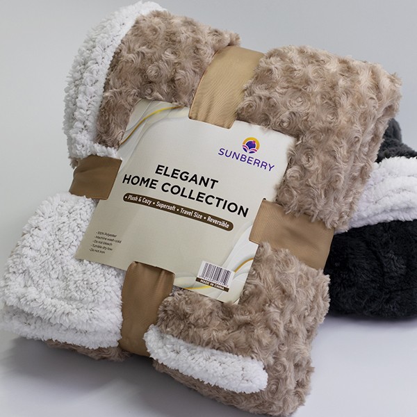 Throw Blanket Supplier - Cheap Fluffy Shaggy Blue Color