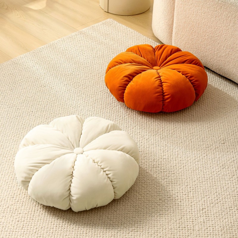 Seat Pillow Manufacturer - Custom Pumpkin Shape Velvet Cushion