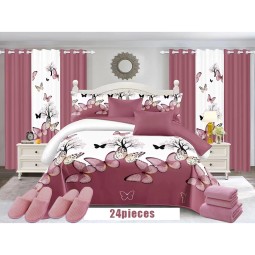 Curtain Bedding Set Manufacturer - Hot Sale Printed 24 Piece