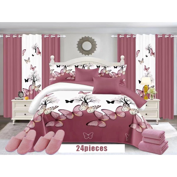 Curtain Bedding Set Manufacturer - Hot Sale Printed 24 Piece