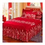 Wedding Bed Skirt Supplier - 100% Polyester Flower Design