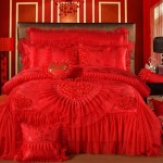 Wedding Bedding Set Factory - Luxury 4-Piece Red Embroidery