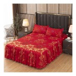 Wedding Bed Skirt Supplier - 100% Polyester Flower Design
