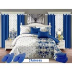 Curtain Bedding Set Supplier - Wholesale 24 Pieces Queen Size