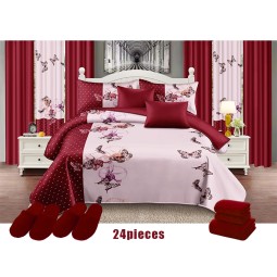 Curtain Bedding Set Factory - Custom 24 Pieces Bathroom Set