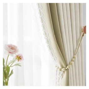 Polyester Curtain Fabric Factory - Blackout Embroidered Stock