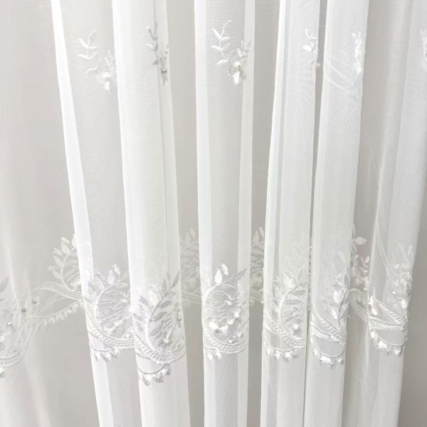 Embroidery Curtain Factory - European Floral Elegant Voile Hotel