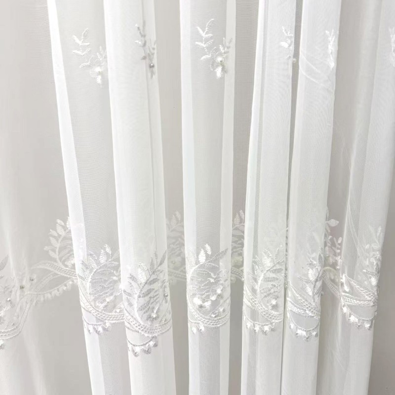 Embroidery Curtain Factory - European Floral Elegant Voile Hotel