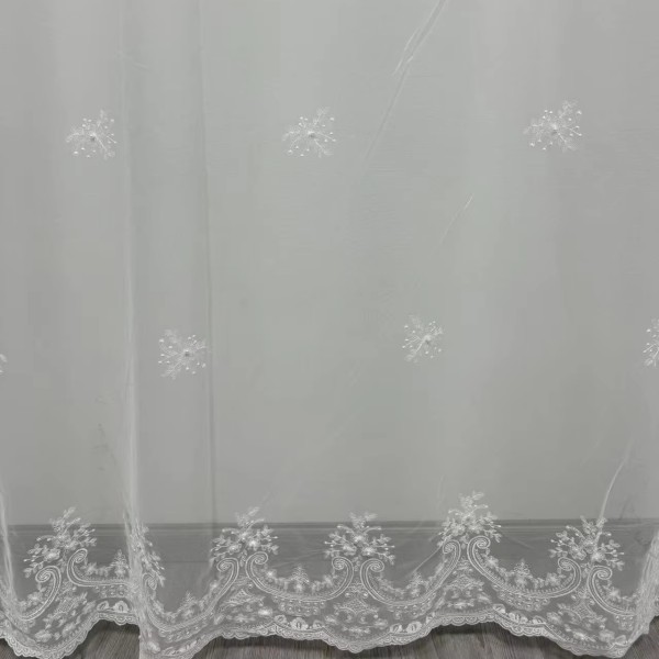 Voile Curtains Factory - Embroidery Soft White Event Sheer