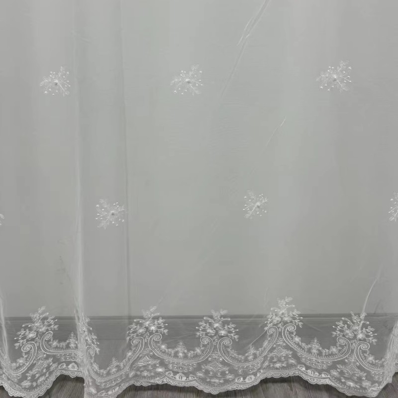 Voile Curtains Factory - Embroidery Soft White Event Sheer