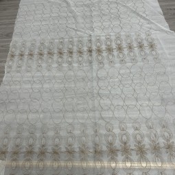 Sheer Curtain Fabric Manufacturer - Embroidery White Voile Tulle