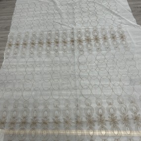 Sheer Curtain Fabric Manufacturer - Embroidery White Voile Tulle
