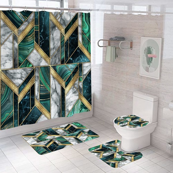 Bathroom Drape Factory - Waterproof Mildewproof Geometric