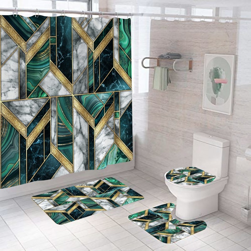 Bathroom Drape Factory - Waterproof Mildewproof Geometric