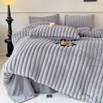 Comforter Set Factory - Grey Soft Fleece Bedroom Set