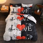 Comforter Set Factory - 3D Heart Flower Printed 4pcs