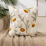 Pillow Cover Factory - Embroidered Flower Modern Minimalist