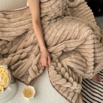 Faux Fur Blanket Supplier - Stripe Dye Rabbit Minky